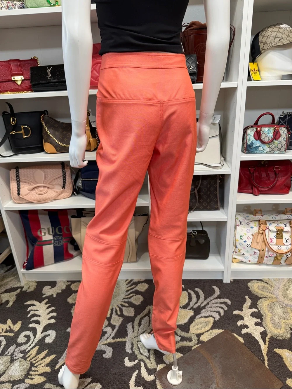 Y2k Chanel Identification SS 2002 Orange Peach Utility Cargo Pants IT 40